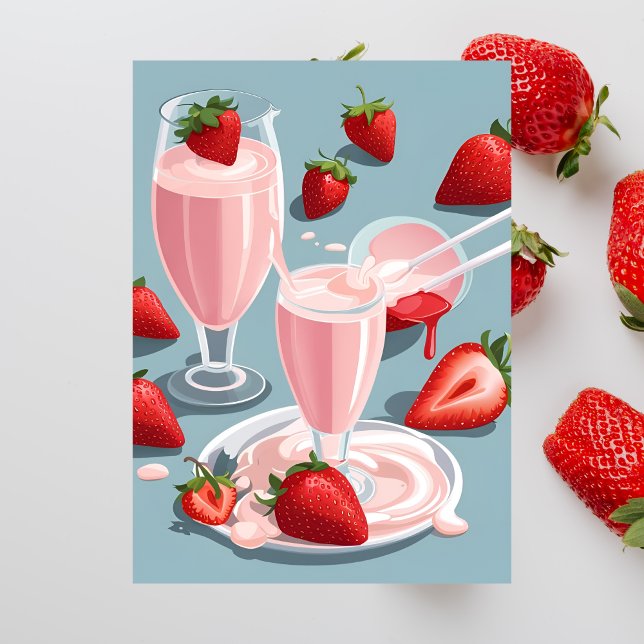 Milkshake aux fraises, carte postale de passage (Créateur téléchargé)