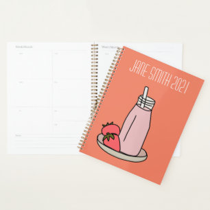 Milkshake fraise rose fille coloré