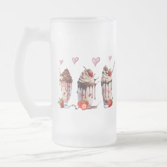 Milkshake Frosted Glass Mug (Gauche)