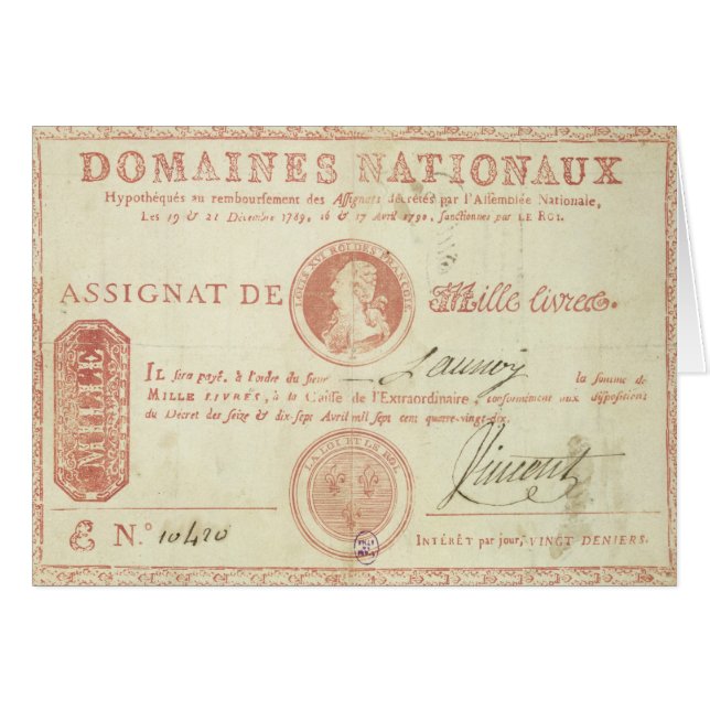 Mille billets de banque de livre avec Louis XVI (Devant horizontal)