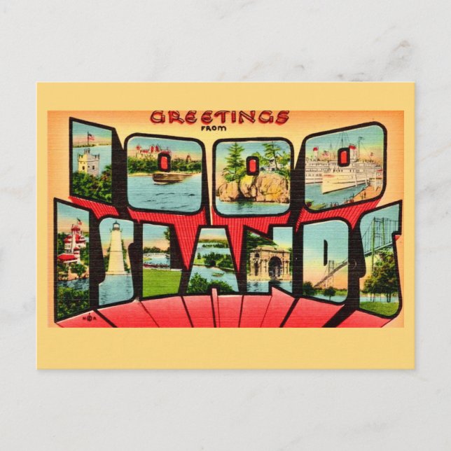 Mille Îles NY Carte Postale Ancienne (Devant)
