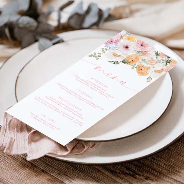 Millie Floral Long Menu & Merci (Menu Millie Foral )