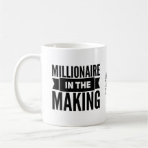 Millionnaire dans la tasse de café de fabrication