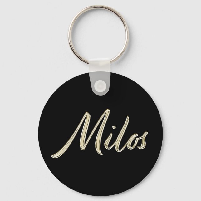 Milos Name whitegold Button Porte-clés (Recto)
