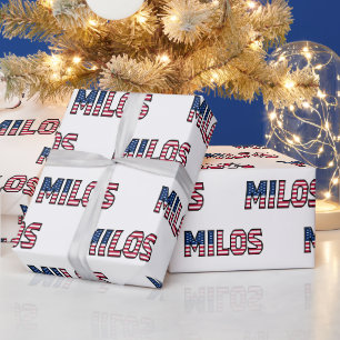Milos prénom nom USA US papier cadeau Papier