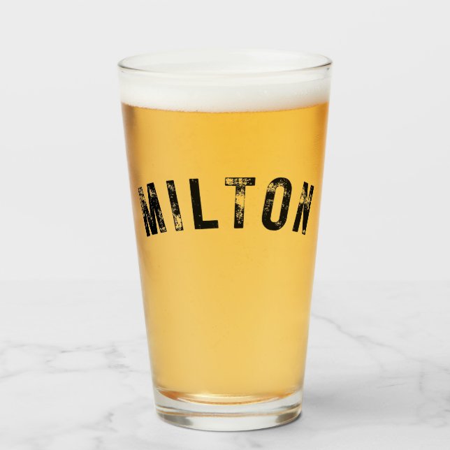 Milton MA Rustic Print Boire Tumbler Verre (Devant (rempli))