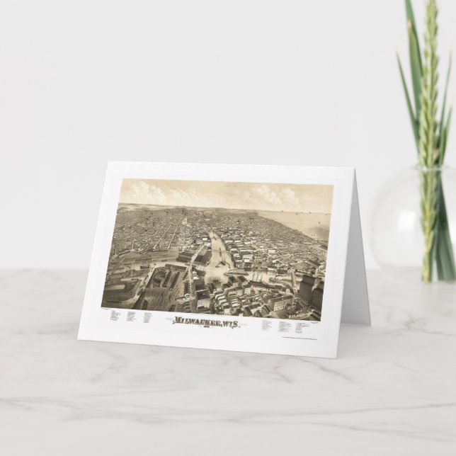 Milwaukee, carte panoramique de WI - 1879 (Devant)