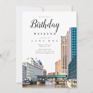 Milwaukee Skyline Anniversaire Weekend Invitation