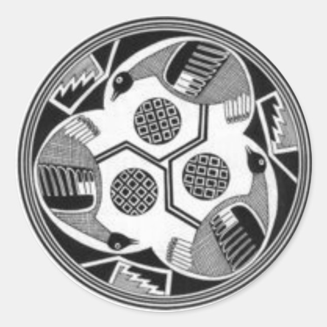 Mimbres Oiseaux autocollant (2) (Devant)