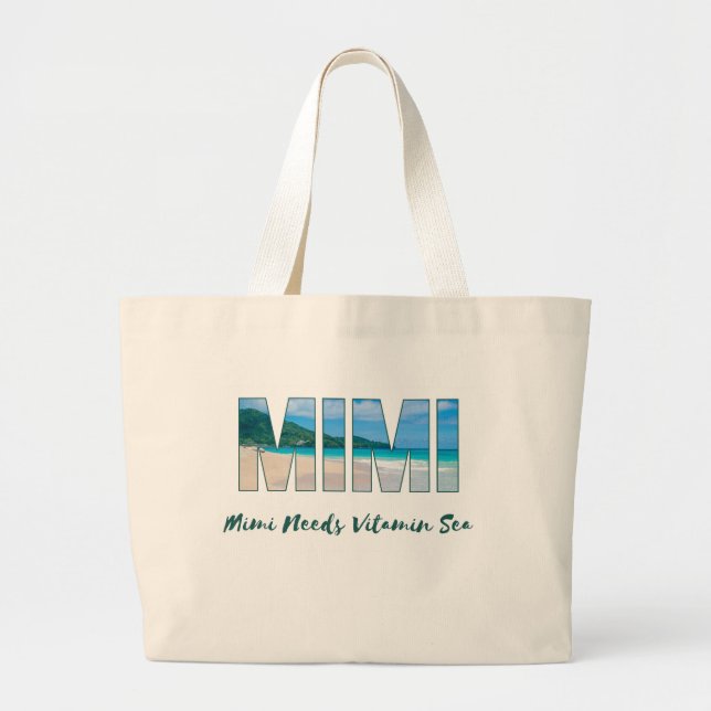 "Mimi a besoin de la vitamine de la mer" Sac fourr (Devant)