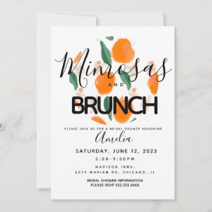 Mimosa Brunch Main tiré nuptiale douche Invitation