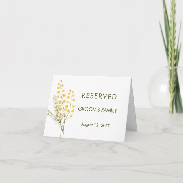 Mimosa fleurs d'aquarelle mariage cartes (Devant)