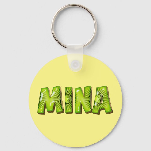 Mina Name Kiwi Design Porte-clés (Recto)