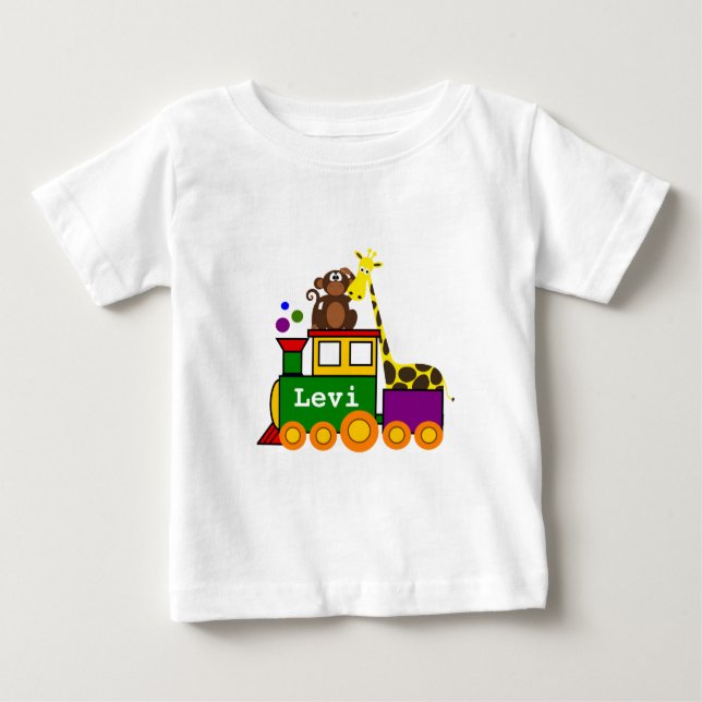 Mince Zoo Animaux et Train de Jouet Baby T-shirt (Devant)