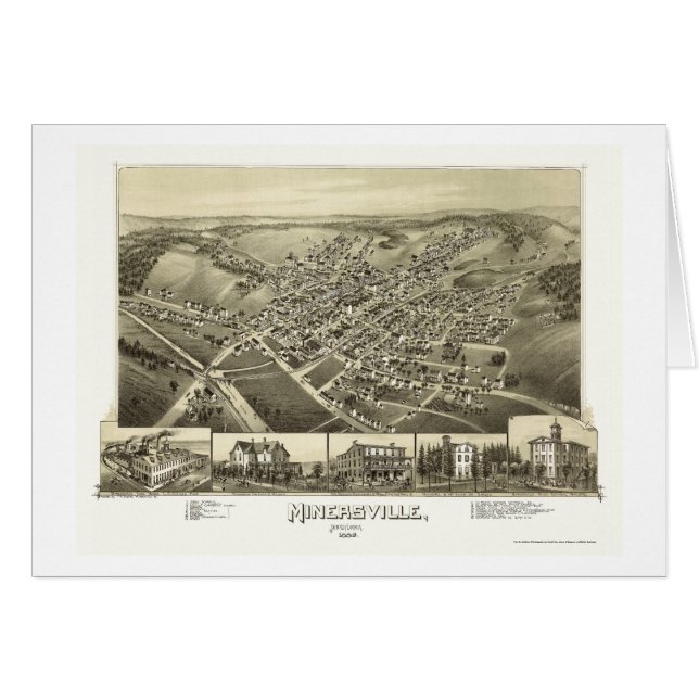 Minersville, carte panoramique de PA - 1889 (Devant horizontal)
