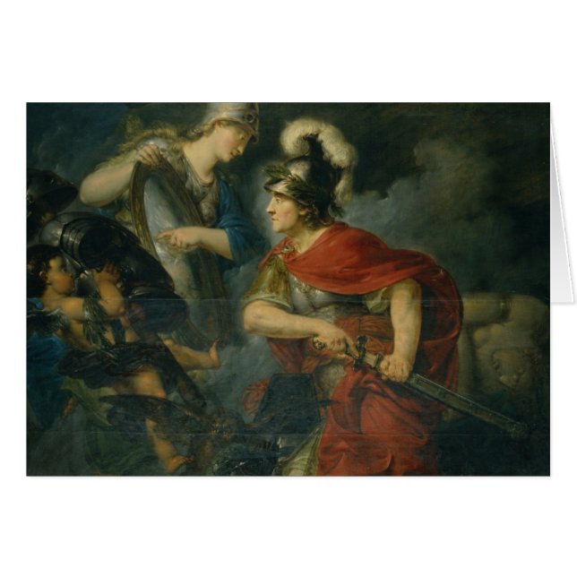 Minerva lui montrant l'envie dans le bouclier poli (Devant horizontal)