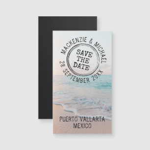 Mini aimant de timbre de mariage de destination de