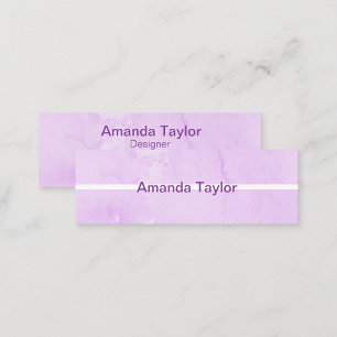 Mini Aquarelle violet minimaliste carte de visite desig