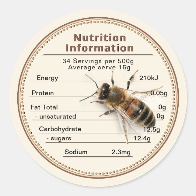 Mini Australie étiquette d'information sur la nutr (Devant)