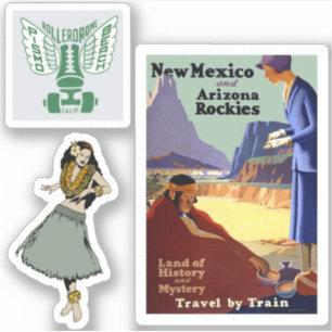 Mini autocollants pour étiquette de bagages vintag