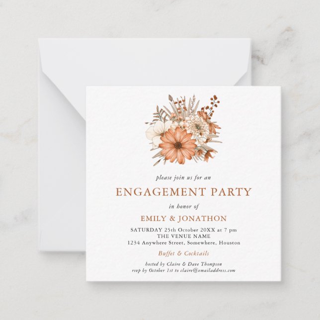 MINI | Automne Florals Engagement Party Invitation (Devant)