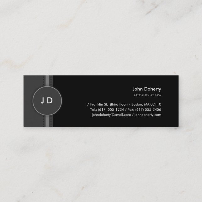 Mini Avocat de monogramme - carte de visite (Devant)