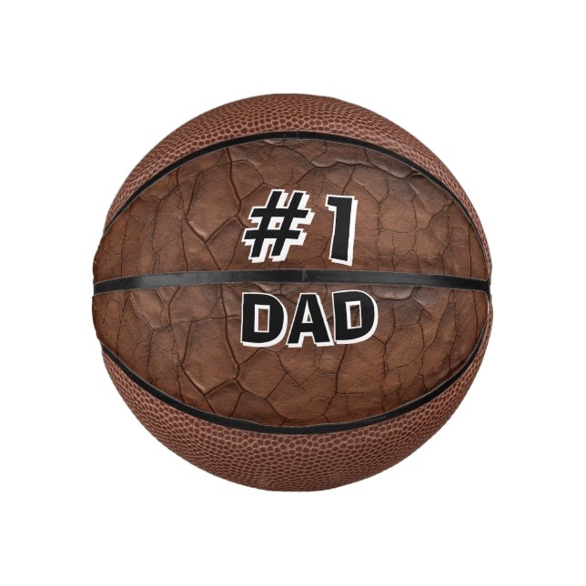 Mini Ballon De Basket #1 Papa aspect cuir (Devant)