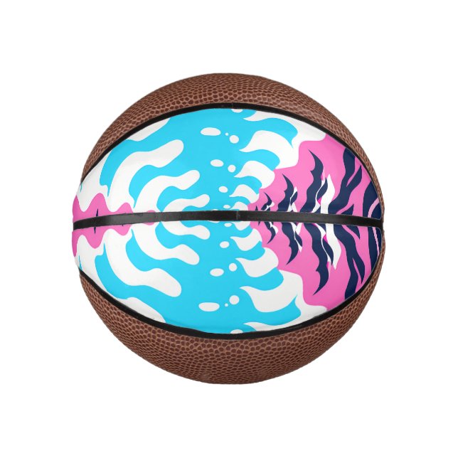 Mini Ballon De Basket Abstract Dream Wave – Vibrant Surreal Flow (Devant)