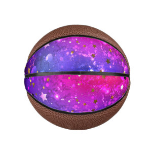 Mini Ballon De Basket Arrière - plan rose brillant