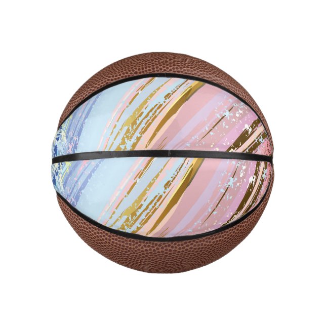 Mini Ballon De Basket Arrière - plan rose texturé (Devant)