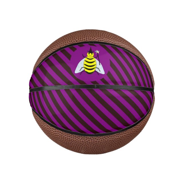 Mini Ballon De Basket Assistant Abeille magique d'Halloween Purple et ba (Devant)