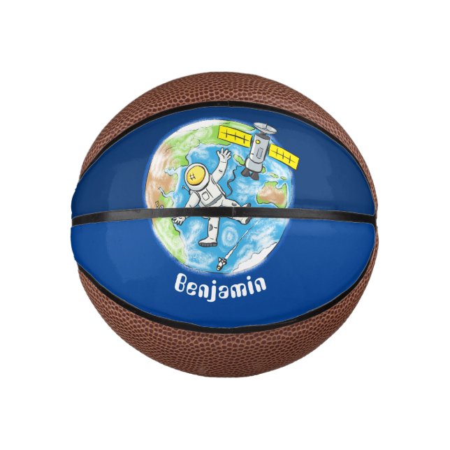Mini Ballon De Basket Astronaute drôle dans l'espace et dessin animé de  (Devant)