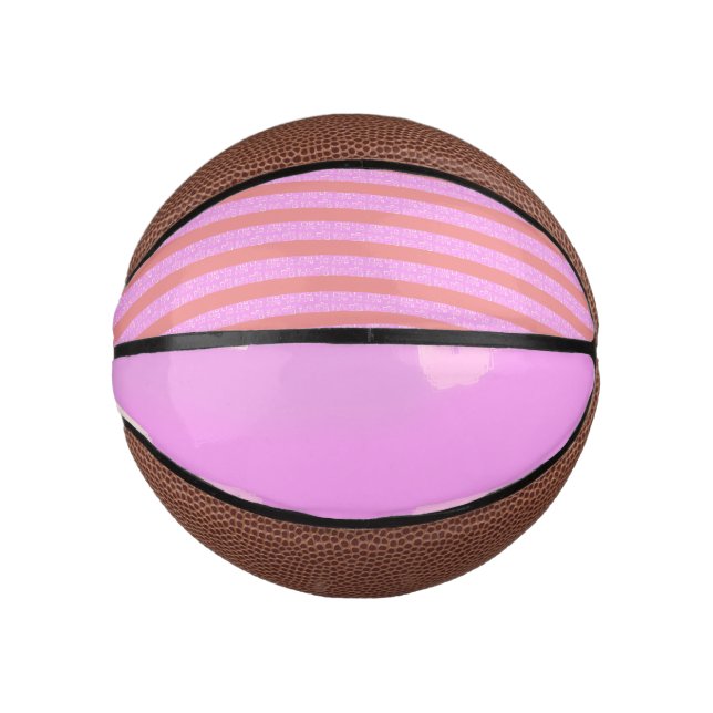 Mini Ballon De Basket Bandes géométriques roses (Devant)