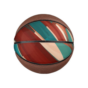Mini Ballon De Basket Bois et turquoise