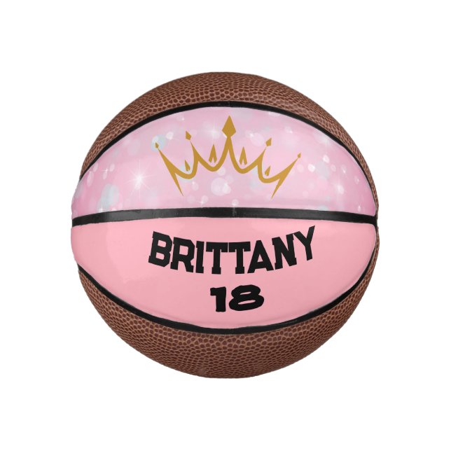 Mini Ballon De Basket Cadeau Personnalisé pour une Fille Joueuse de Bask (Devant)