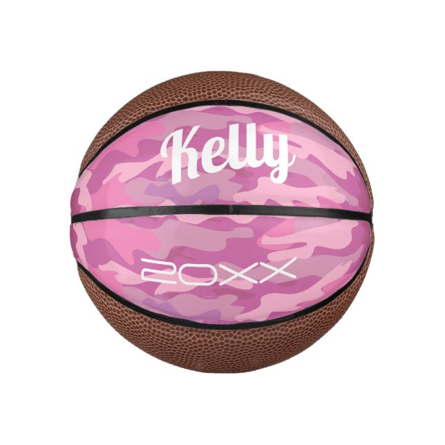 Mini Ballon De Basket Camouflage de l'armée rose fille imprimé mini (Devant)