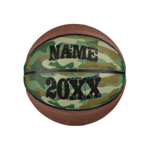 Mini Ballon De Basket Camouflage de l'armée verte sur mesure nom mini b