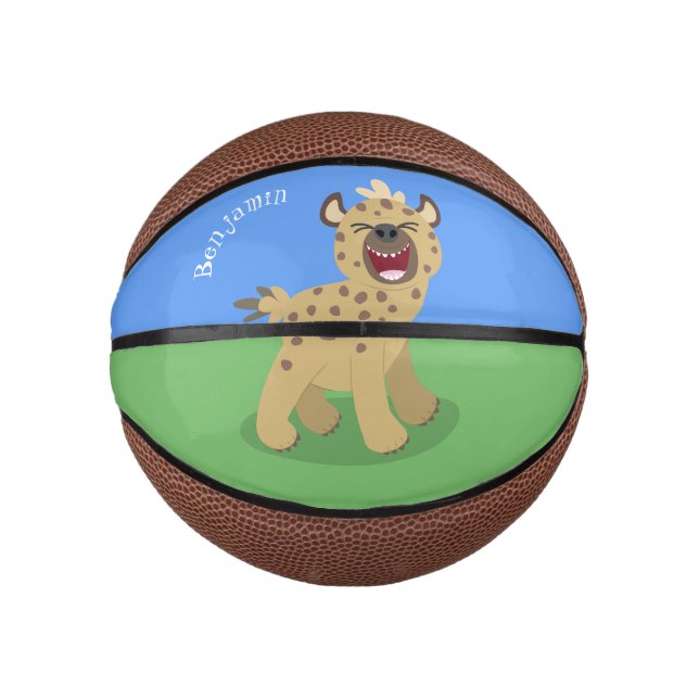 Mini Ballon De Basket Caricature amusante hyena riant illustration (Devant)