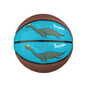 Mini Ballon De Basket Caricature de plesiosaure, monstre marin mignon et
