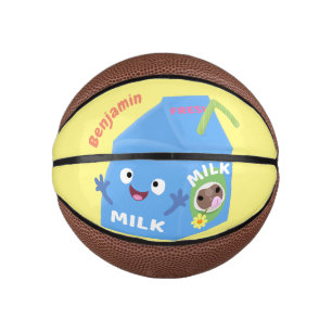 Mini Ballon De Basket Caricature en carton de lait joyeux
