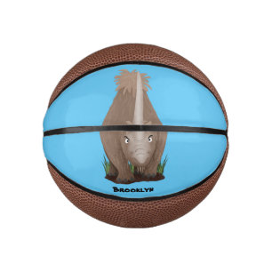 Mini Ballon De Basket Caricature en élasmère de rhinocéros laineux