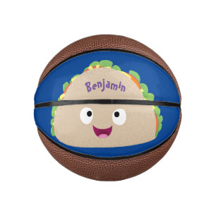 Mini Ballon De Basket Caricature joli sourire taco dessin animé