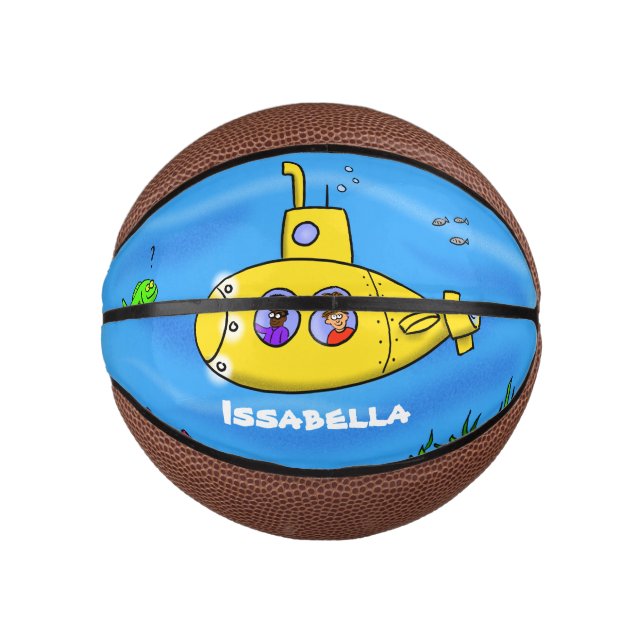 Mini Ballon De Basket Caricature sous-marine joyeuse (Devant)
