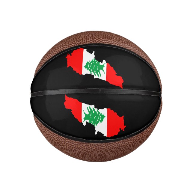 Mini Ballon De Basket Carte du Liban avec drapeau (Devant)