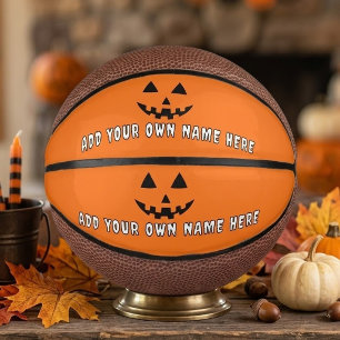 Mini Ballon De Basket Citrouille Halloween orange personnalisée Votre no
