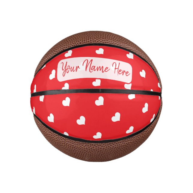 Mini Ballon De Basket Cœurs Joyuse Saint-Valentin Moderne Motif d'Amour (Devant)