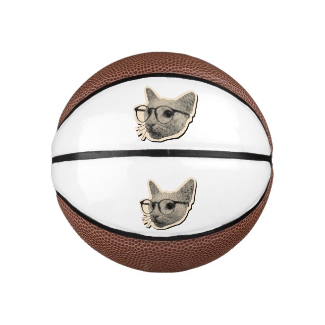 Mini Ballon De Basket Conception de chat intelligent avec lunettes (Devant)