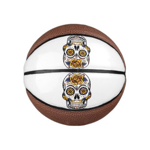 Mini Ballon De Basket Crâne à sucre rose jaune