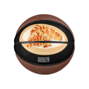Mini Ballon De Basket Croissant cartoon illustration