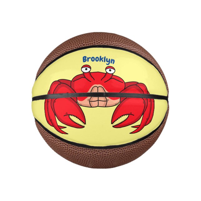 Mini Ballon De Basket Cute red crab cartoon (Devant)